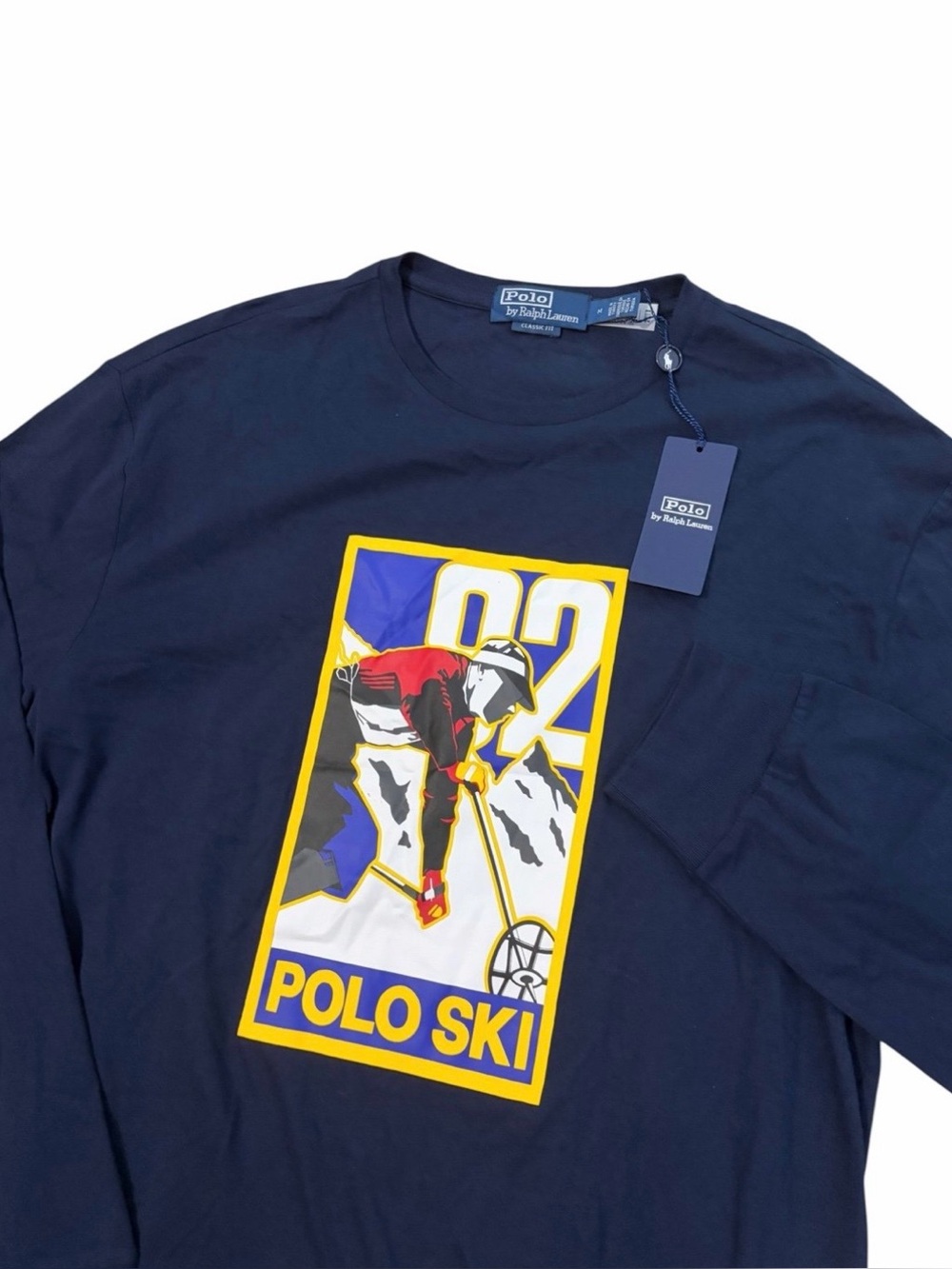 VTG NWT Polo Ralph Lauren Polo Ski Graphic Long Sleeve Shirt Men’s Medium 90s